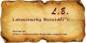 Latosinszky Bozsidár névjegykártya